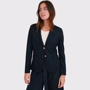 CIRCOLO 1901 navy slim fit stretch cotton blazer, size 42 IT